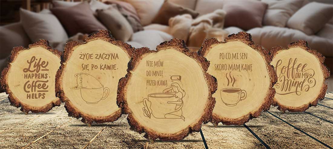 Podkładki drewniane dla kawoszy