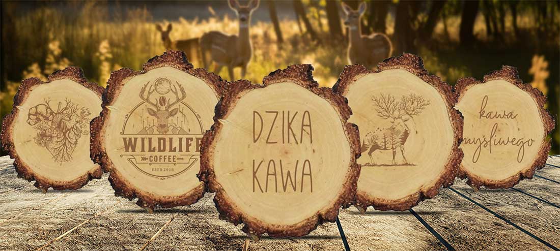 Drewniane podkładki z motywem myśliwskim